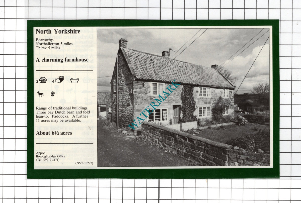 Borrowby North Yorkshire / Netherseal  Derbyshire - 1981 House Sale Advert