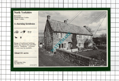 Borrowby North Yorkshire / Netherseal  Derbyshire - 1981 House Sale Advert