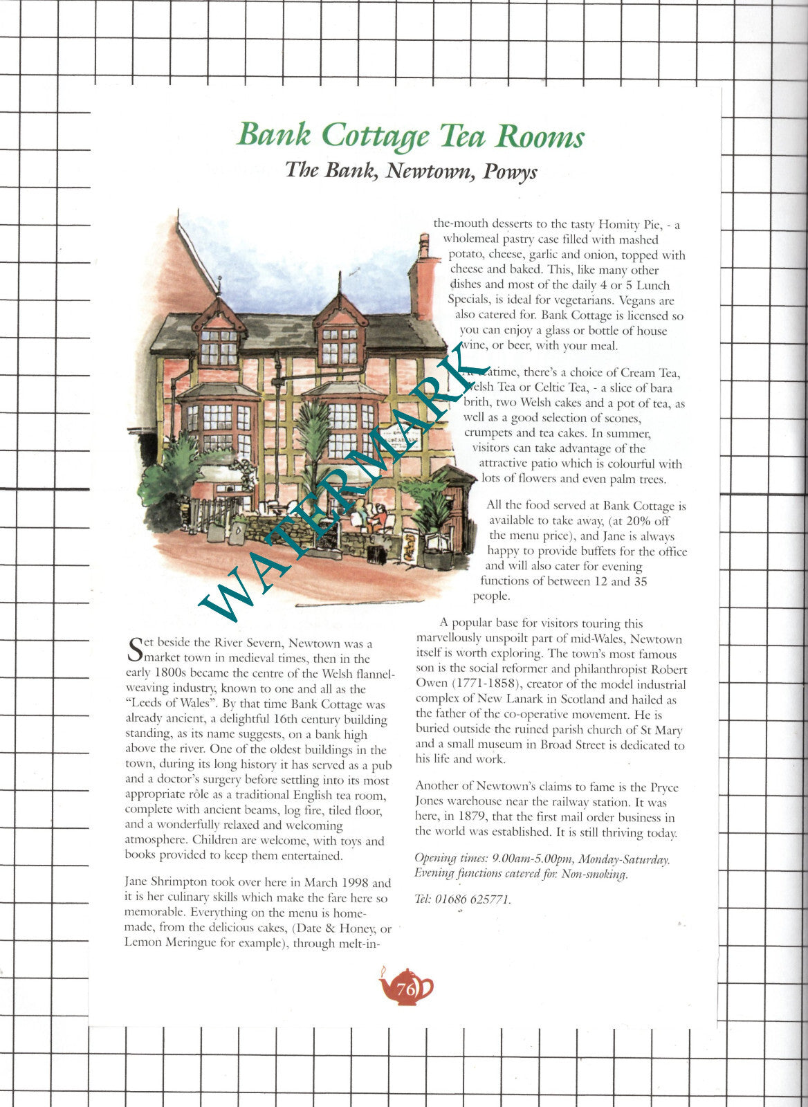 Bank Cottage Newtown Powys Bird on the Rock Clungunford Shropshire c.2001 Advert