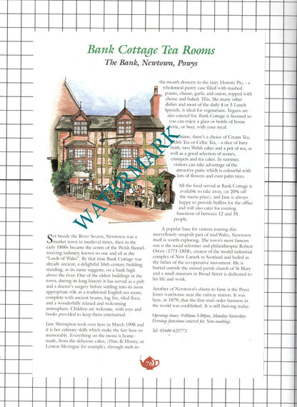 Bank Cottage Newtown Powys Bird on the Rock Clungunford Shropshire c.2001 Advert