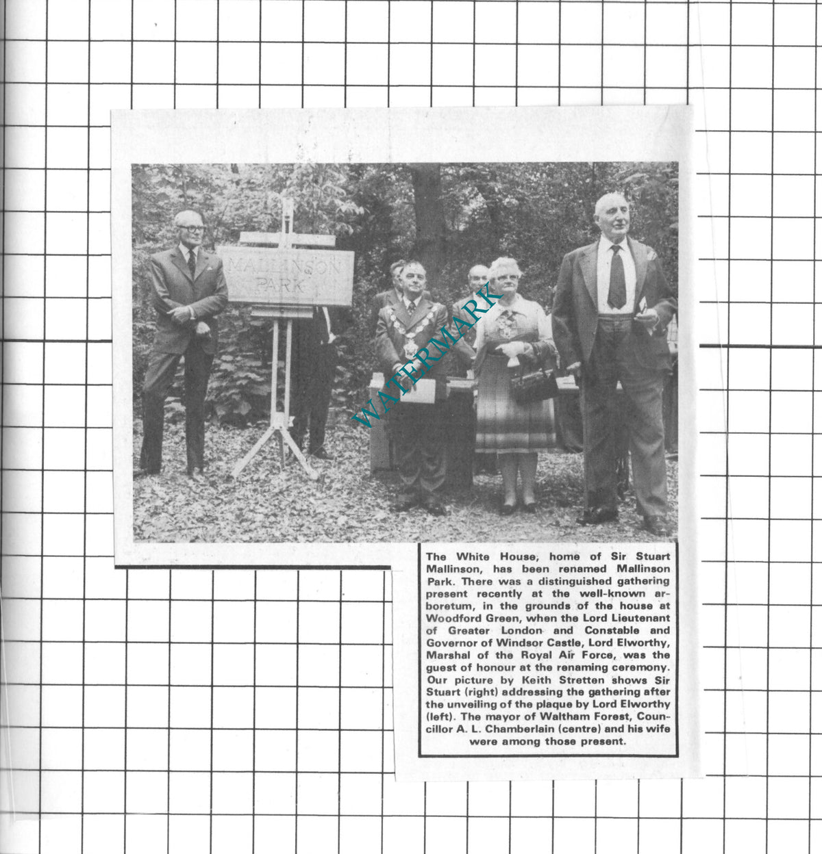 The White House Sir Stuart Mallinson Park  -  1978 Small Clipping
