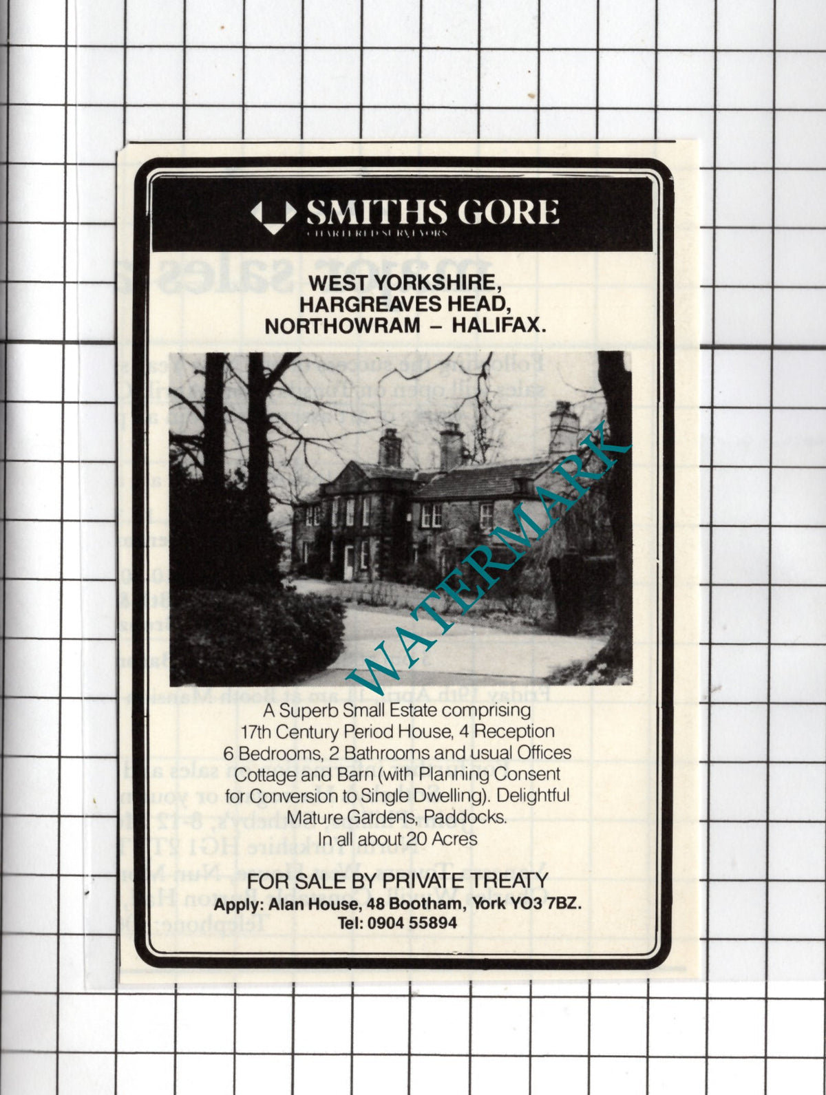 Hargreaves Head Northowram Yorkshire House Sale Advert - 1985 Clipping