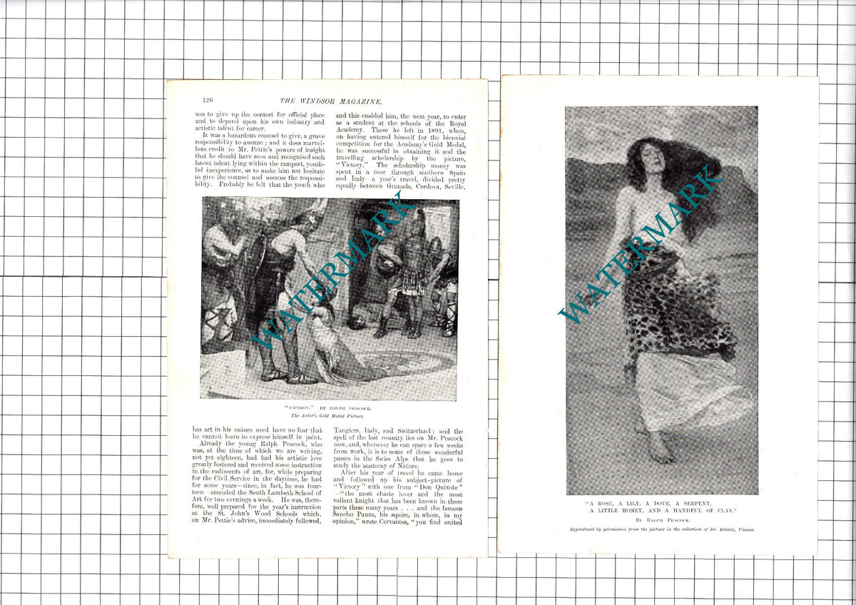 Ralph Peacock Artist  - 1907 Article / Print