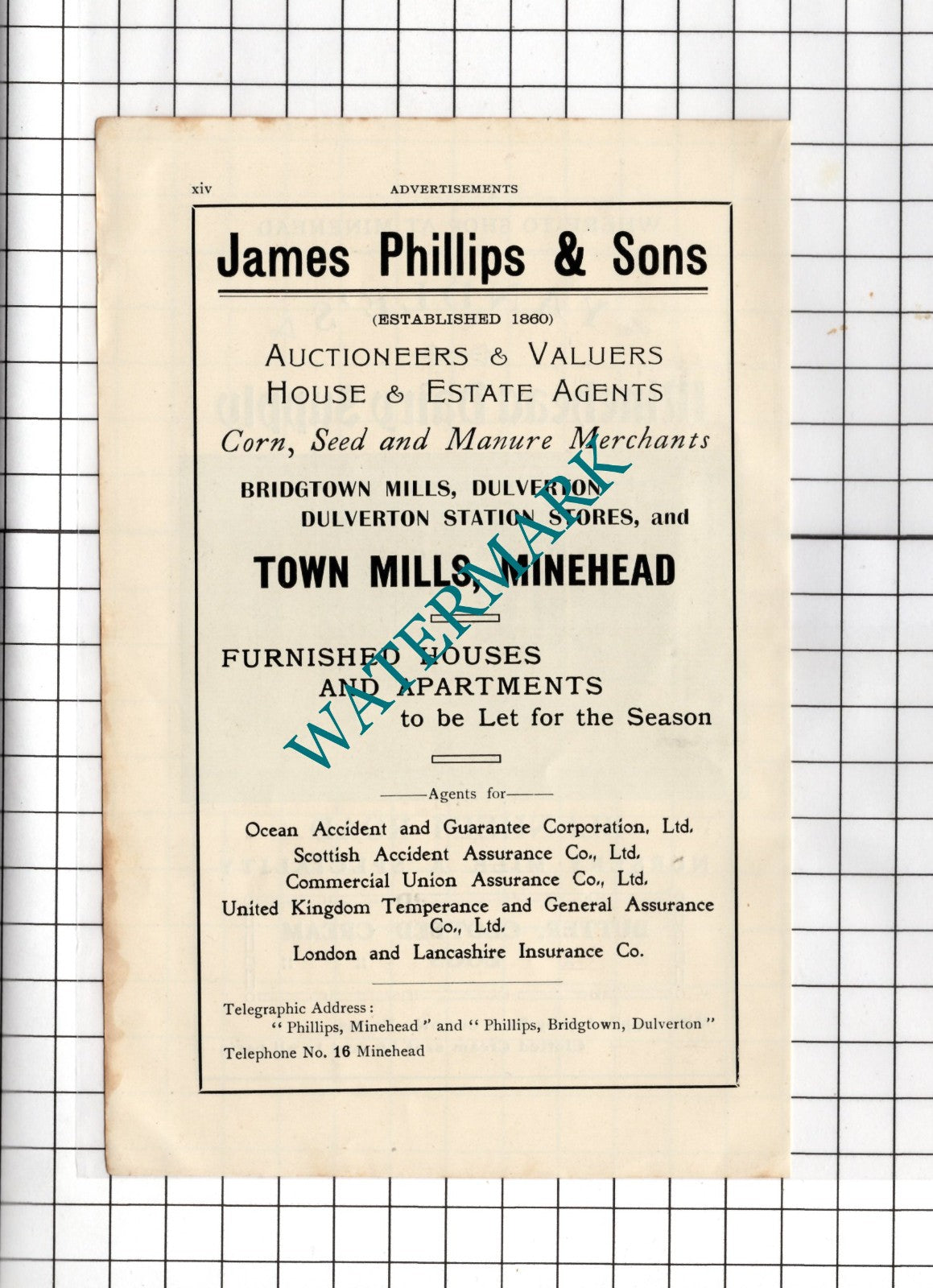Yandle's Yandle Minehead Somerset / James Phillips & Son Minehead  c.1923 Advert