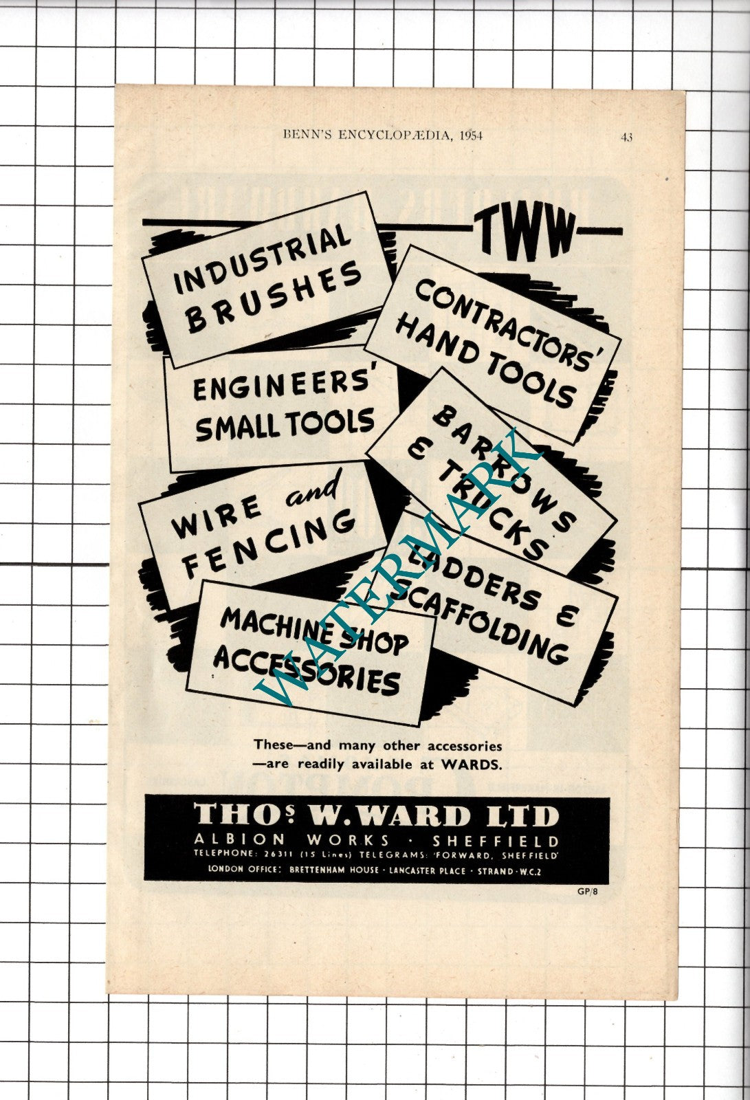 Thomas Crompton & Sons Ltd Lancashire / Thomas W Ward Ltd Sheffield- 1954 Advert