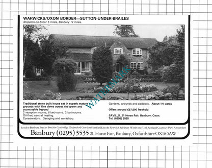 Upwey Dorset / Sutton-Under-Brailes House Sale Advert - 1980 Clipping / Print