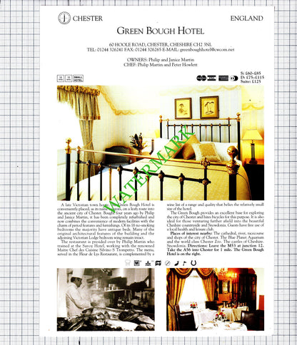 Green Bough Hotel Chester / Charlton Kings Hotel Cheltenham  -2001 Cutting