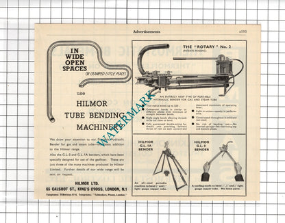 Wilkinson Shustoke Ltd Birmingham / Hilmor Ltd King's Cross London - 1951 Advert