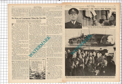 HM Aircraft Carrier COURAGEOUS Ship Makeig-Jones  Westmacott WW2 - 1939 Article