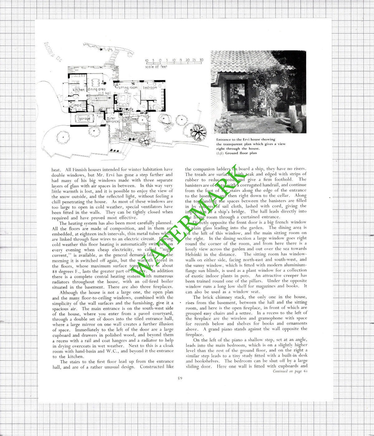 Aarne Ervi Architect Kuusisaari Finland - c.1956 Article