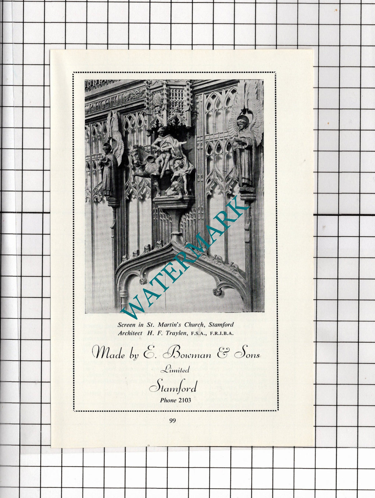 E Bowman & Sons Ltd Stamford Lincolnshire St Martin's Church - 1966 Advert