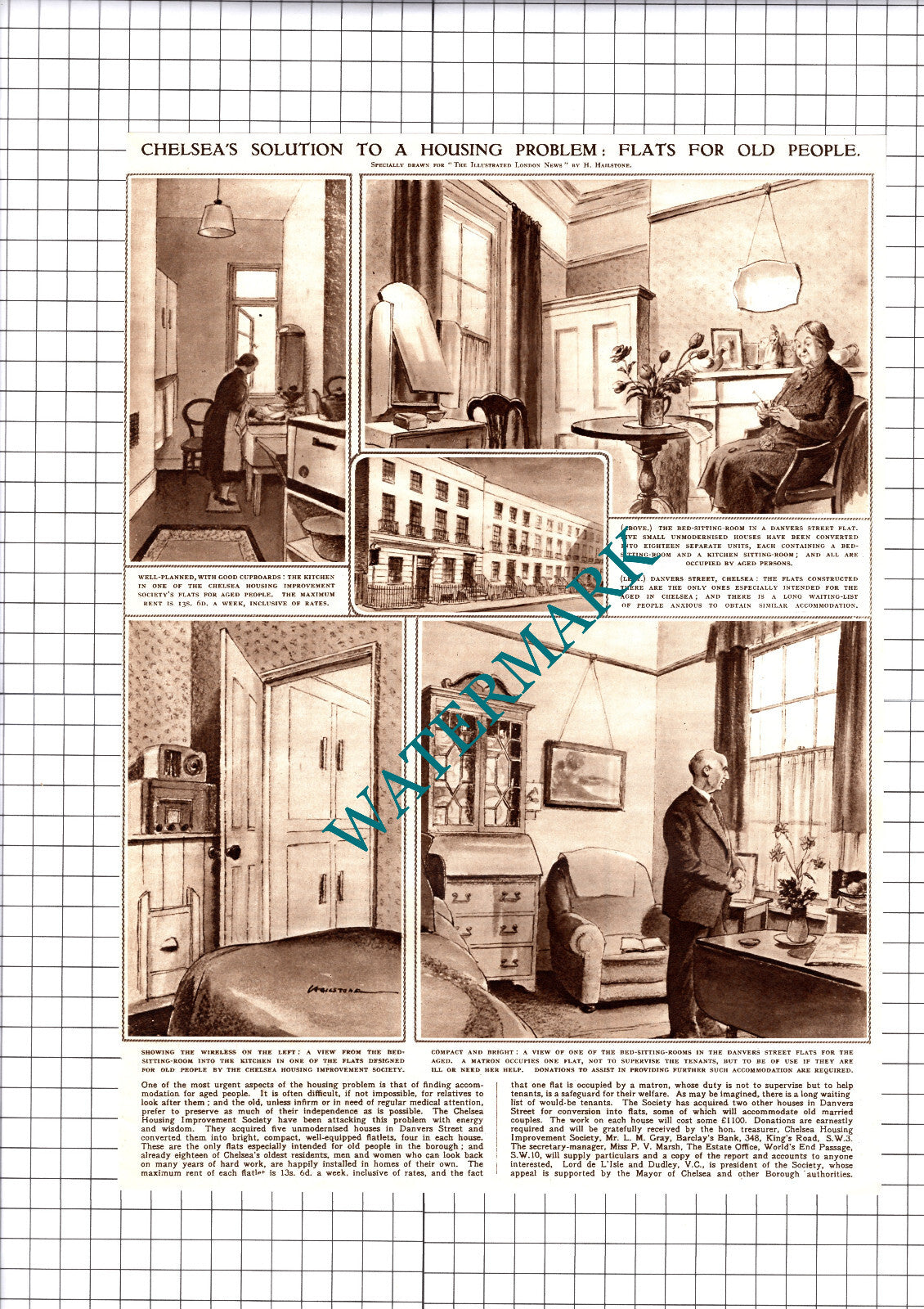Danvers Street Chelsea  London  Housing Improvement Society -  1952 Cutting