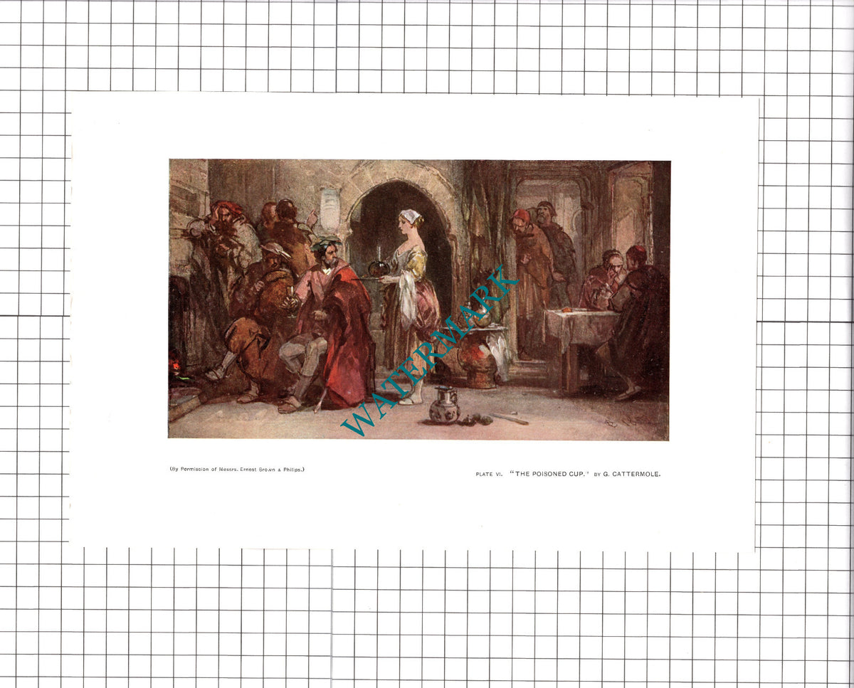 The Poisoned Cup by G Cattermole  - 1904 Print