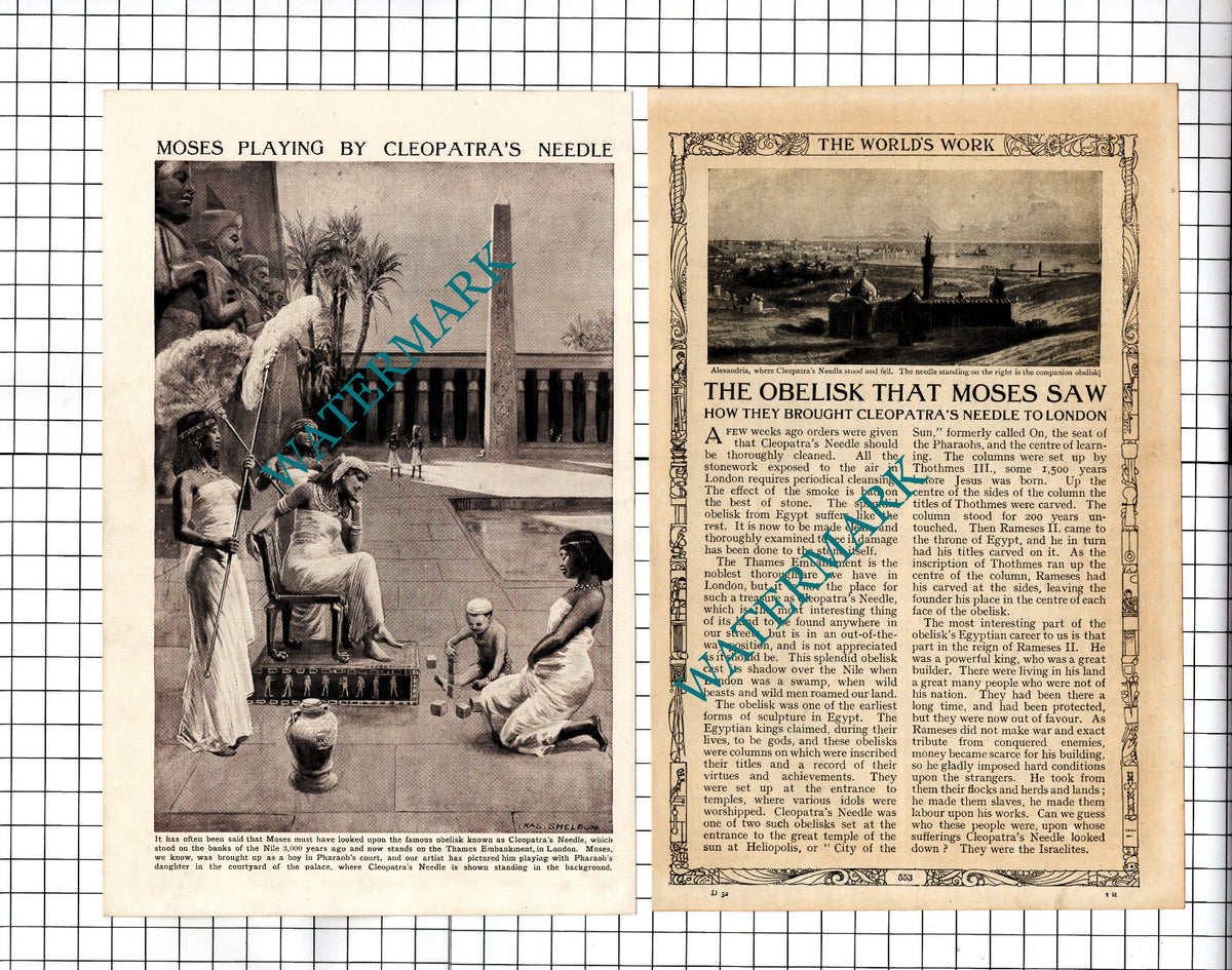 Cleopatra's Needle Obelisk - c.1930's Article