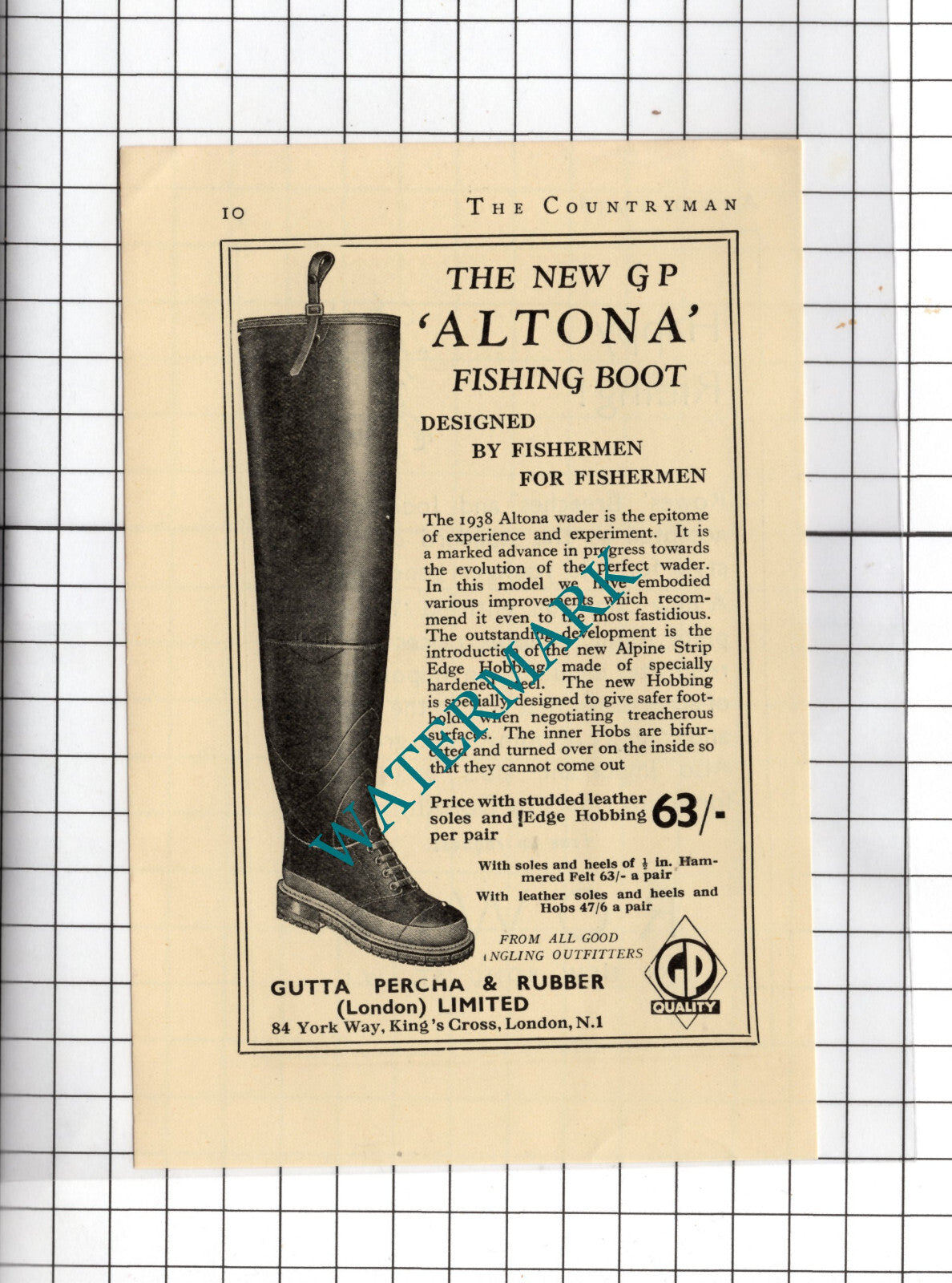 Gutta Percha & Rubber London Ltd Altona / Rowes London Riding  - 1938 Advert