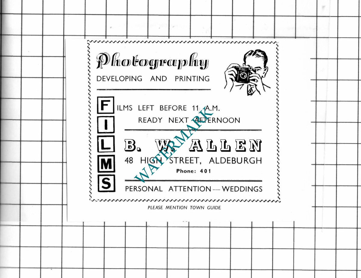 Copper Jug Cafe Aldeburgh Suffolk / B W Allen Photography  - 1952 Small Advert