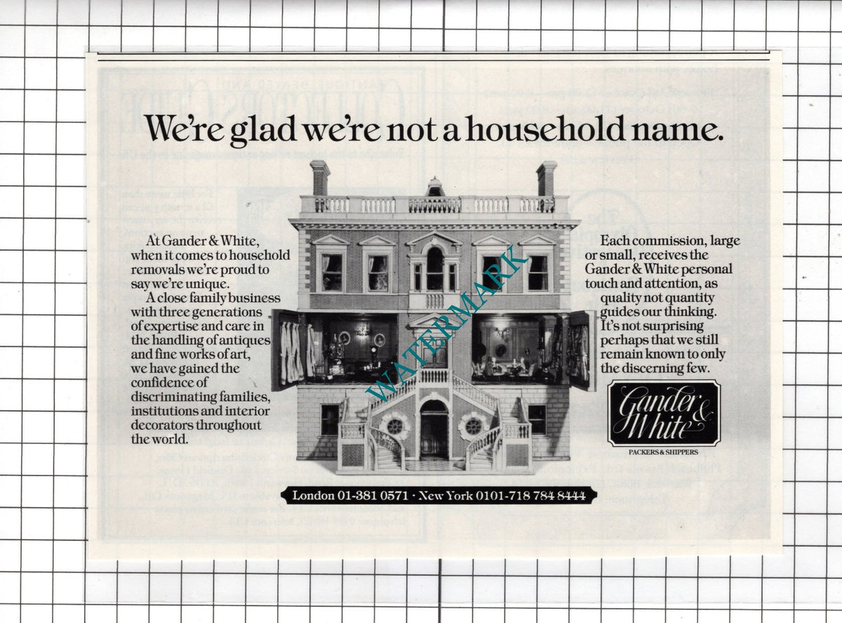 Gander & White Packers and Shippers   - 1989 Advert