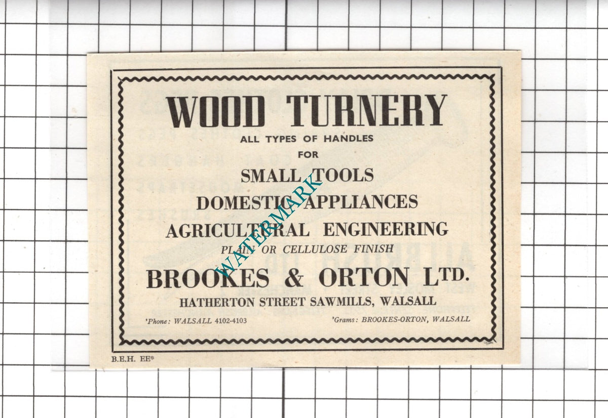 Allbrush Ltd Manchester Clothes Pegs / Brookes & Orton Ltd Walsall  -1954 Advert