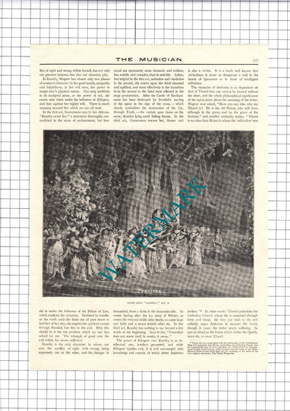 Richard Wagner Parsifal Agnes Schulenburg  - 1906 Article