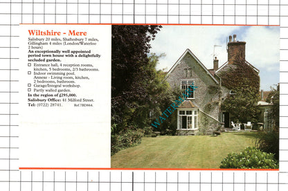 Mere Wiltshire / Brougham Cumbria House Sale Advert - c.1990 Clipping