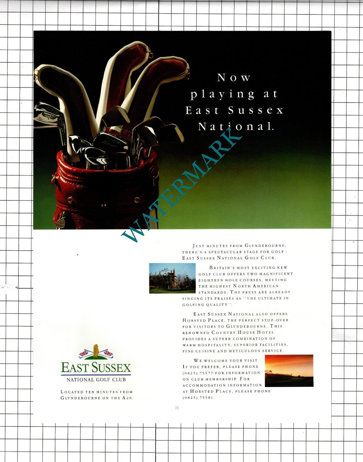 East Sussex National Golf Club / Taittinger Champagne  - 1990 Advert