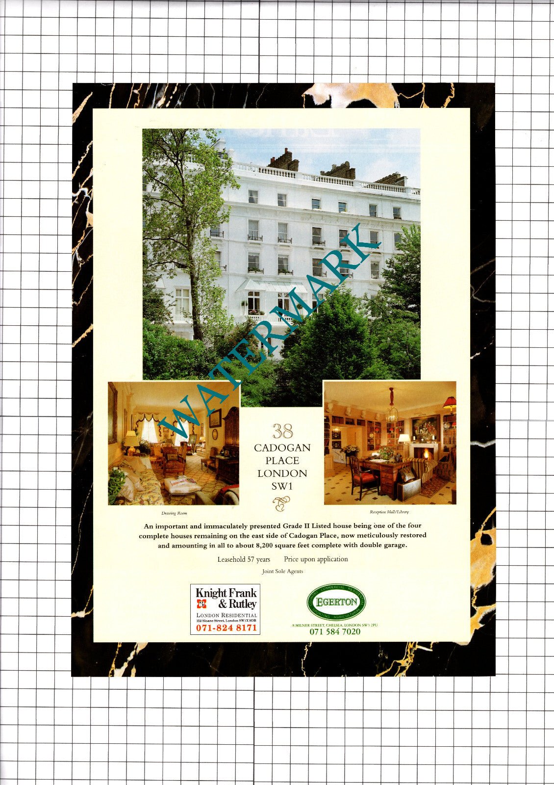 Hambledon Hampshire / 38 Cadogan Place London SW1    - 1991 House Sale Advert