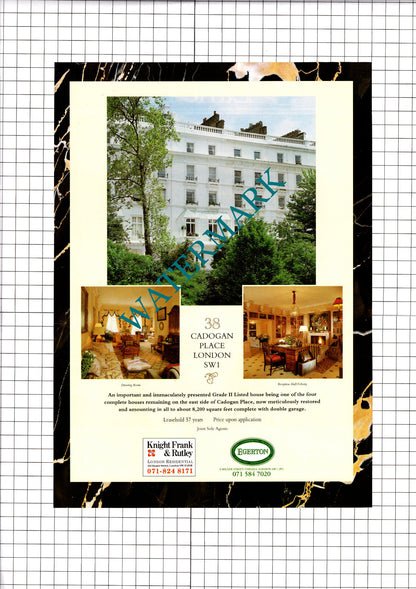 Hambledon Hampshire / 38 Cadogan Place London SW1    - 1991 House Sale Advert