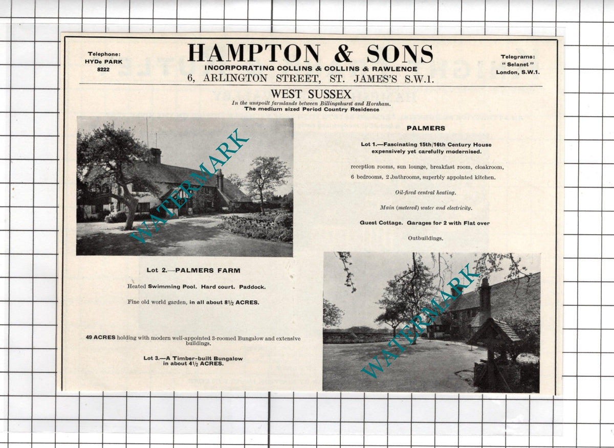 Linhay Meads Timsbury Hampshire / Palmers Farm Sussex - 1967 Small House Advert