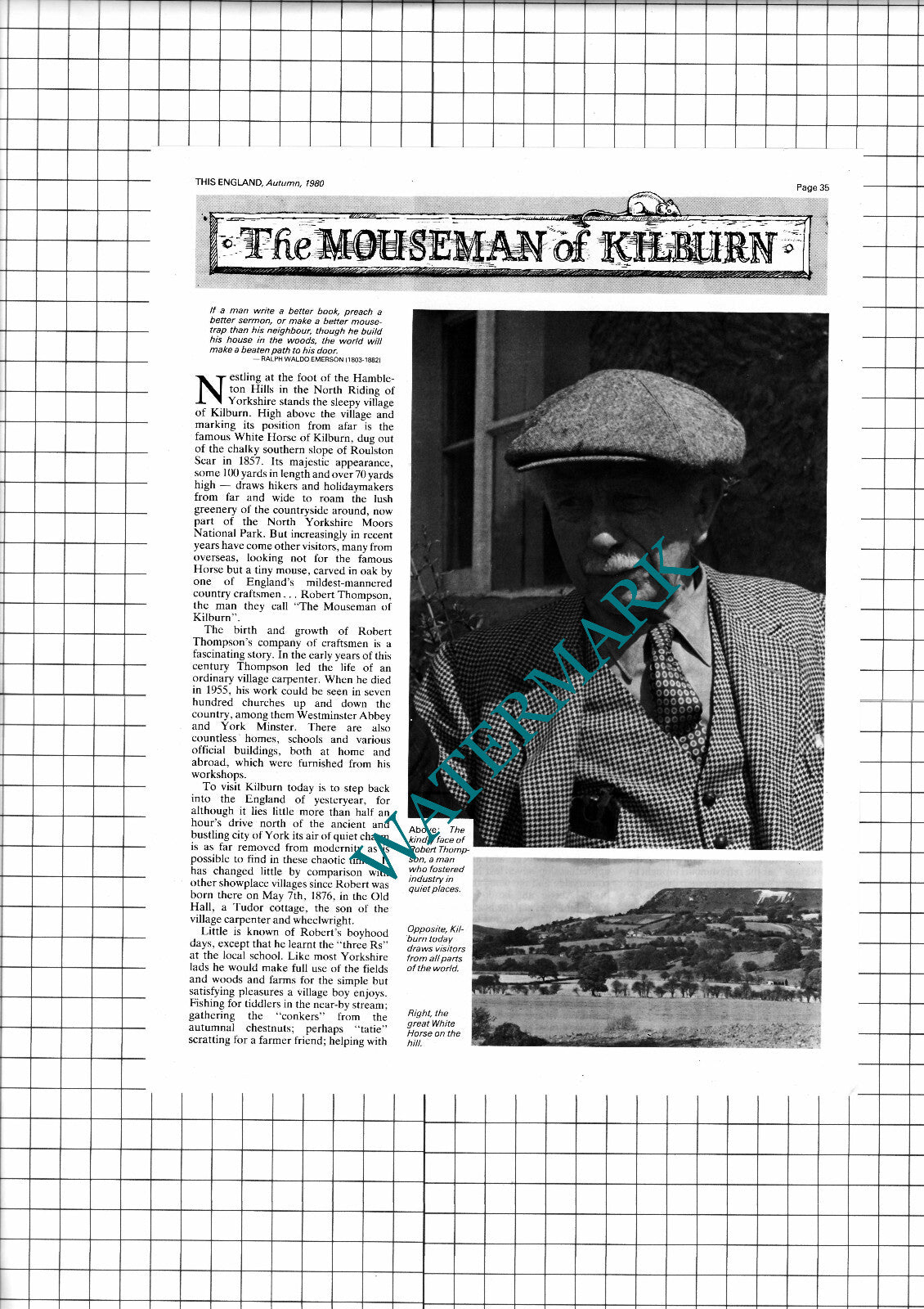 Robert Thompson The Mouseman Of Kilburn Yorkshire  - 1980 Article