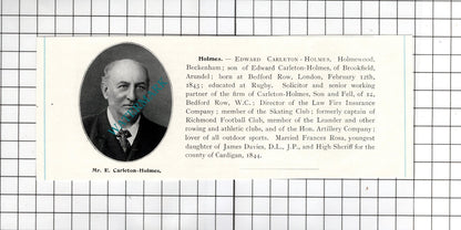 Arthur Hepburn Hastie East Grinstead / Edward Carleton-Holmes - c.1905 Clipping