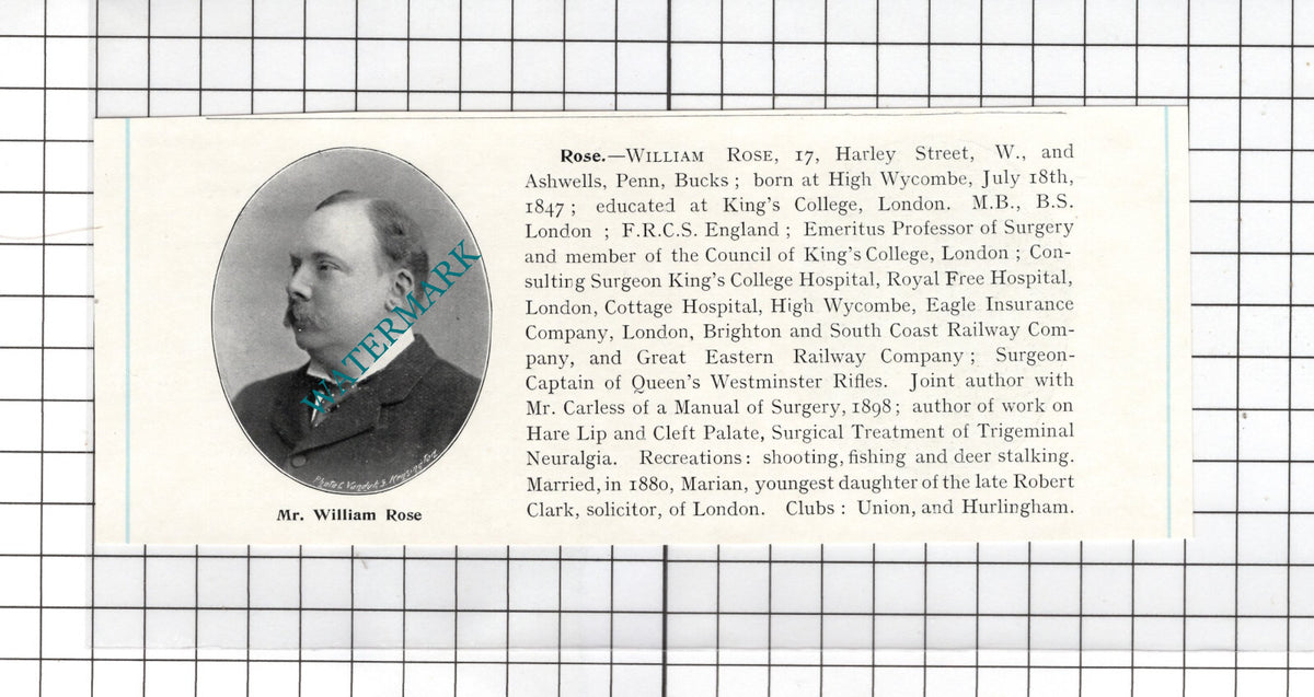 William Rose Ashwells Penn  / Tom Robinson East Kirkby Manor - c.1910 Cutting