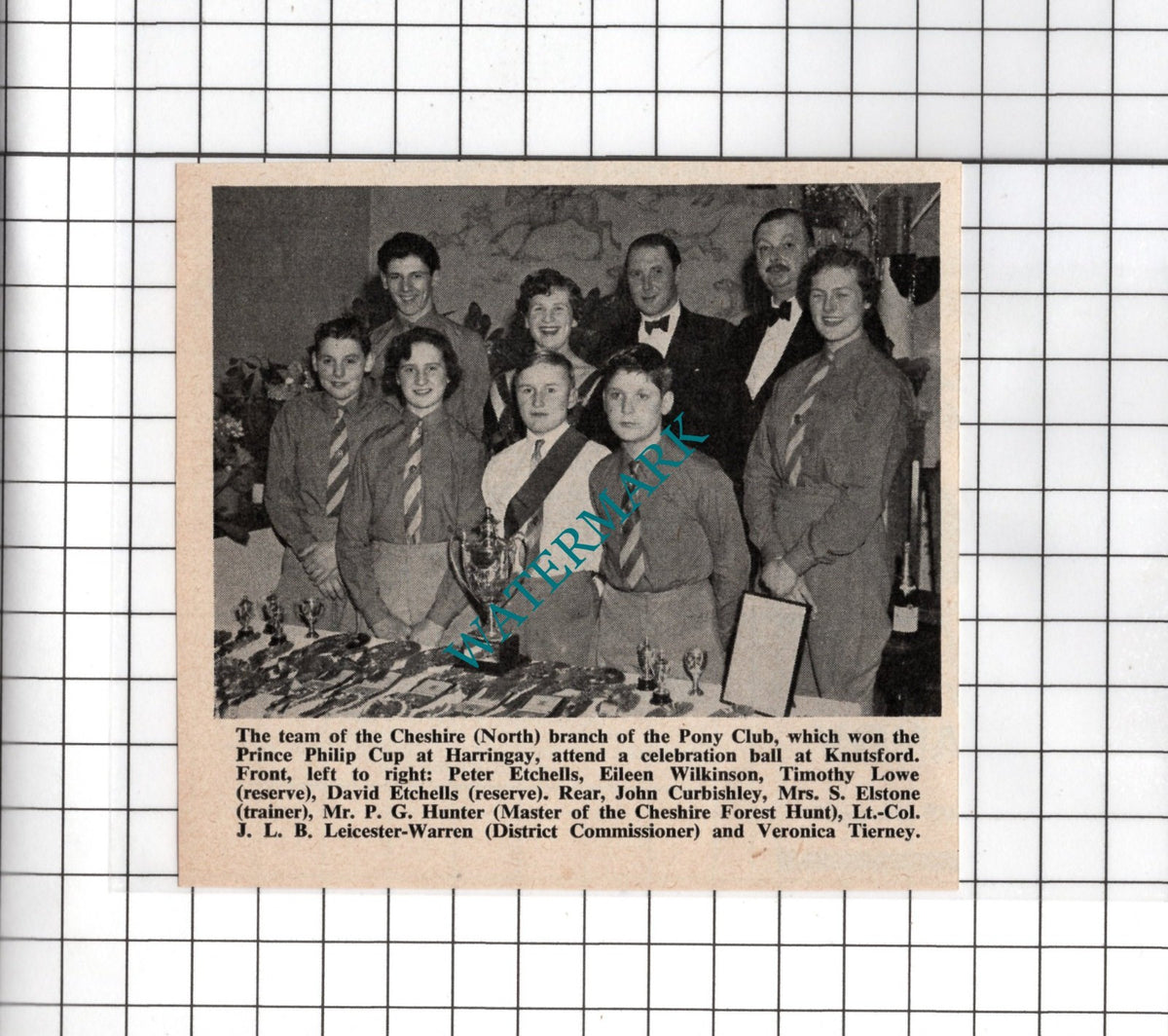 Cheshire Pony Club Peter Etchells Curbishley Elstone Tierney - 1959 Clipping