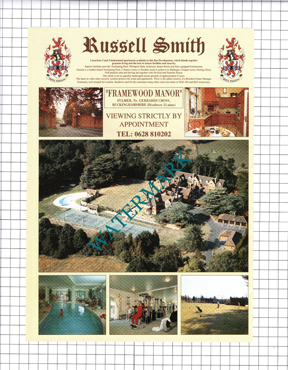 Framewood Manor Fulmer Buckinghamshire Sale Advert - 1991 Clipping / Print