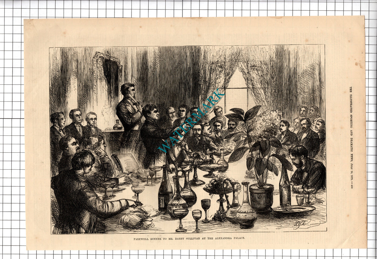 Mr Barry SULLIVAN Actor Tragedian Alexandra Palace   - 1875 Article / Print