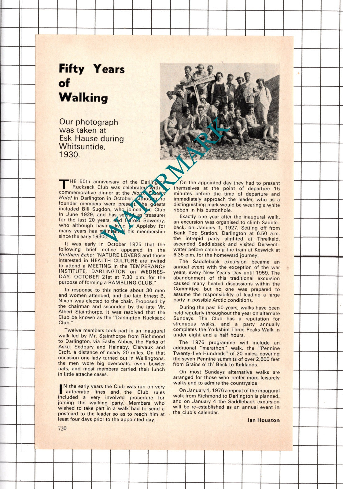 The Darlington Rucksack Club Bill Sugdon Harold Sowerby - 1975 Small Article