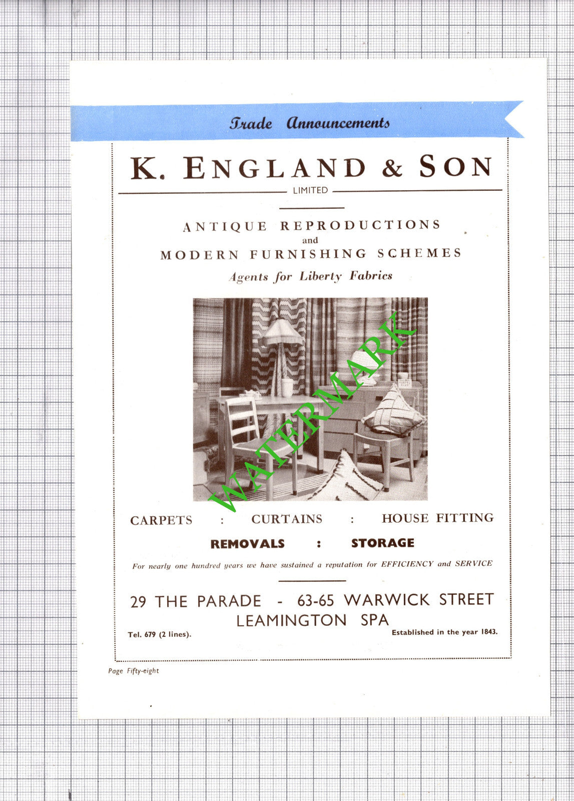 K England & Son Leamington Spa / J Bennett & Son Bakers  Advert -  1930s Cutting