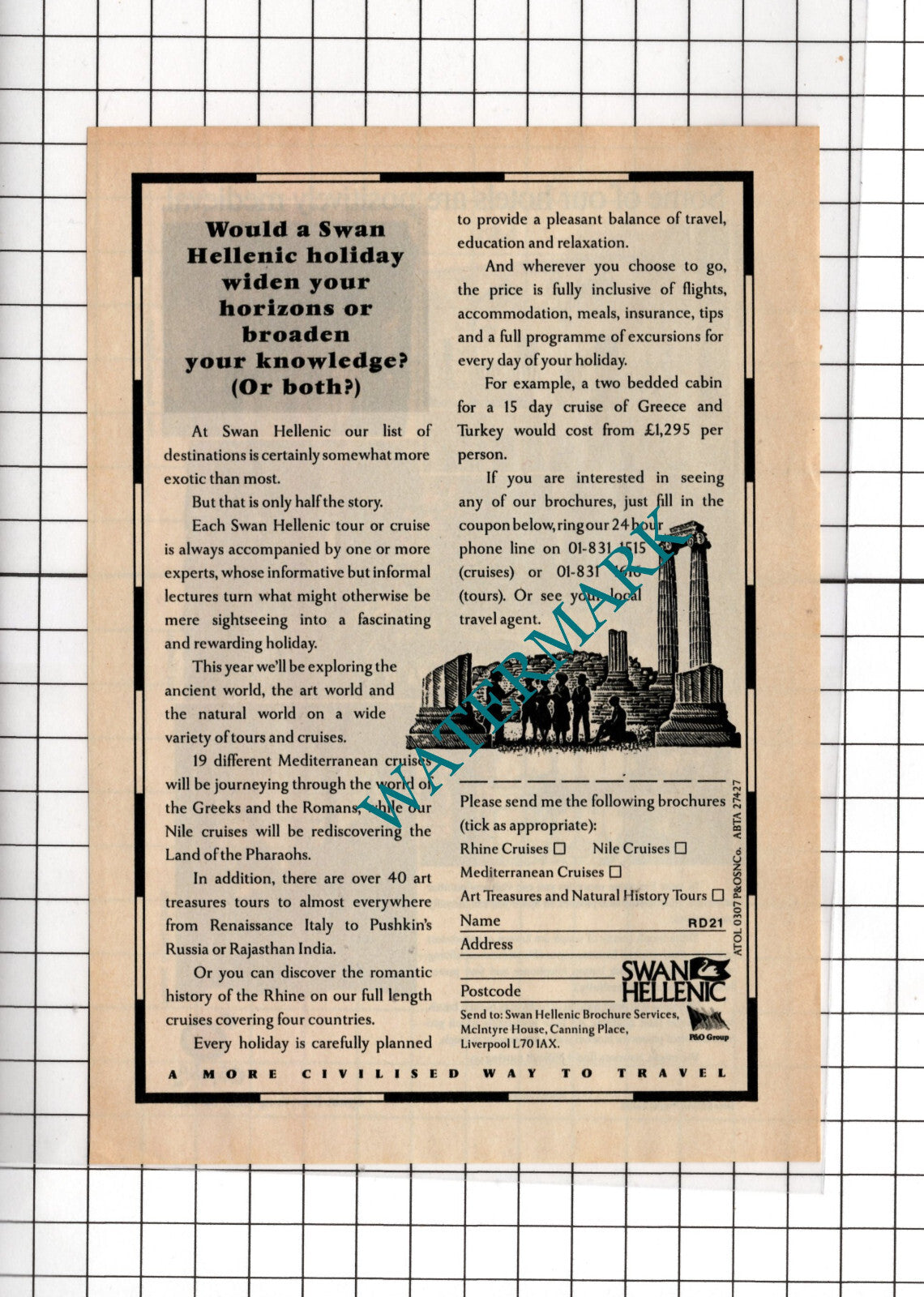 Swan Hellenic  - 1988 Small Advert