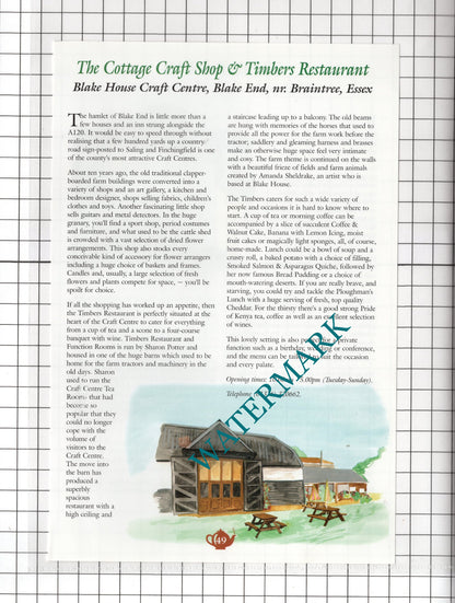 Cake Table Thaxted Essex Mead  Timbers Restaurant Blake End Essex  c.2001 Advert