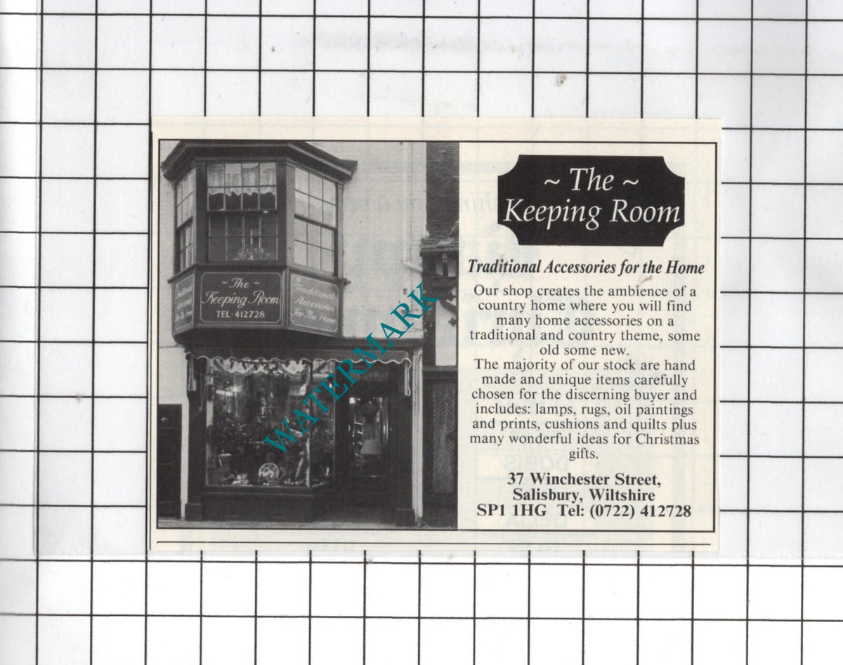 The Keeping Room Salisbury Wiltshire Advert - 1990 SMALL Cutting