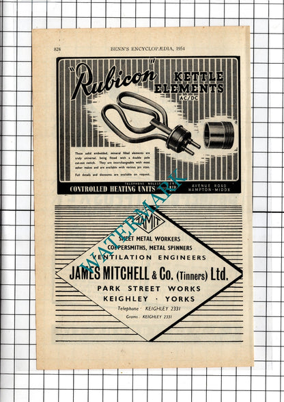 F A Winterburn Ltd Leeds / James Mitchell & Co Keighley Yorkshire - 1954 Advert