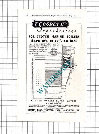 Smith and McLean Ltd Glasgow / T Sugden Ltd Manchester ADVERT - c.1957