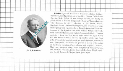 Jeremiah Durrant Gorleston / Justin Reginald Egerton Rushmere - 1911 Clipping