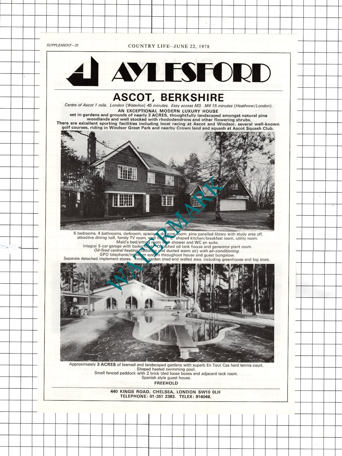 Ascot Berkshire House  Sale Advert - 1978