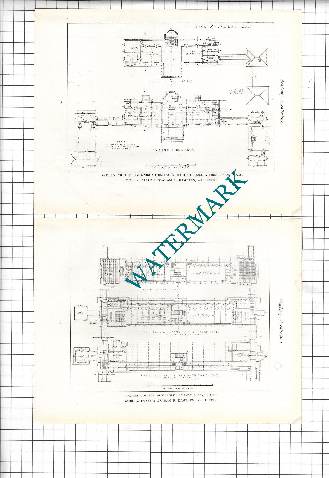Raffles College Singapore Cyril A Farey Graham Dawbarn - c.1930's Book Prints