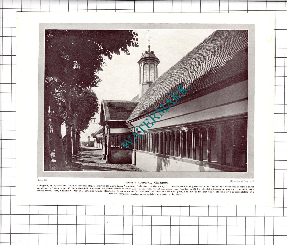 Christ's Hospital Abingdon  - c.1930s Clipping / Print
