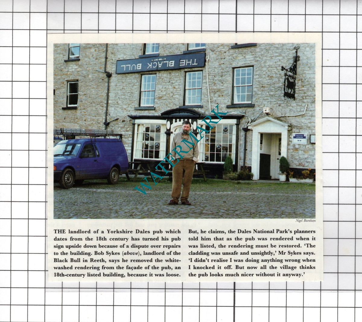 The Black Bull Pub Reeth Yorkshire  - 1997 Cutting