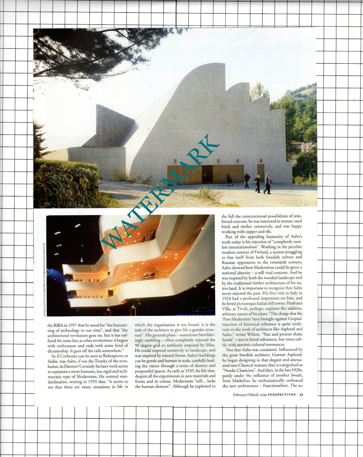Alvar Aallto Finnish Architect  - 1998 Article