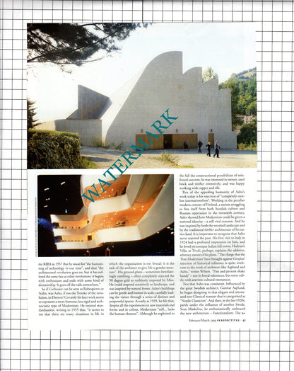 Alvar Aallto Finnish Architect  - 1998 Article