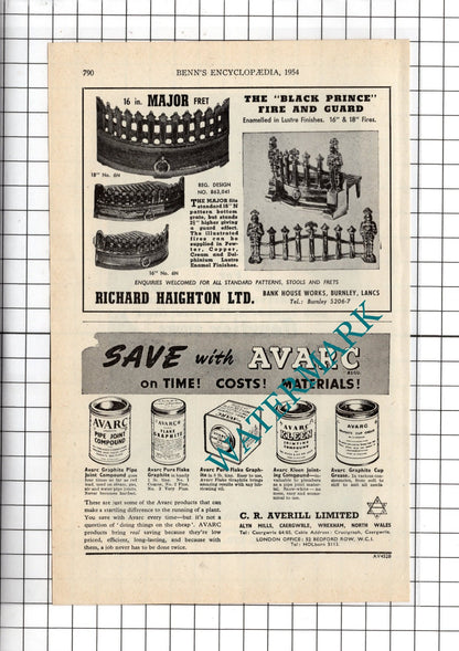 Mitchell Russell & Co Ltd Bonnybridge Courtier Stoves / Haighton -  1954 Advert