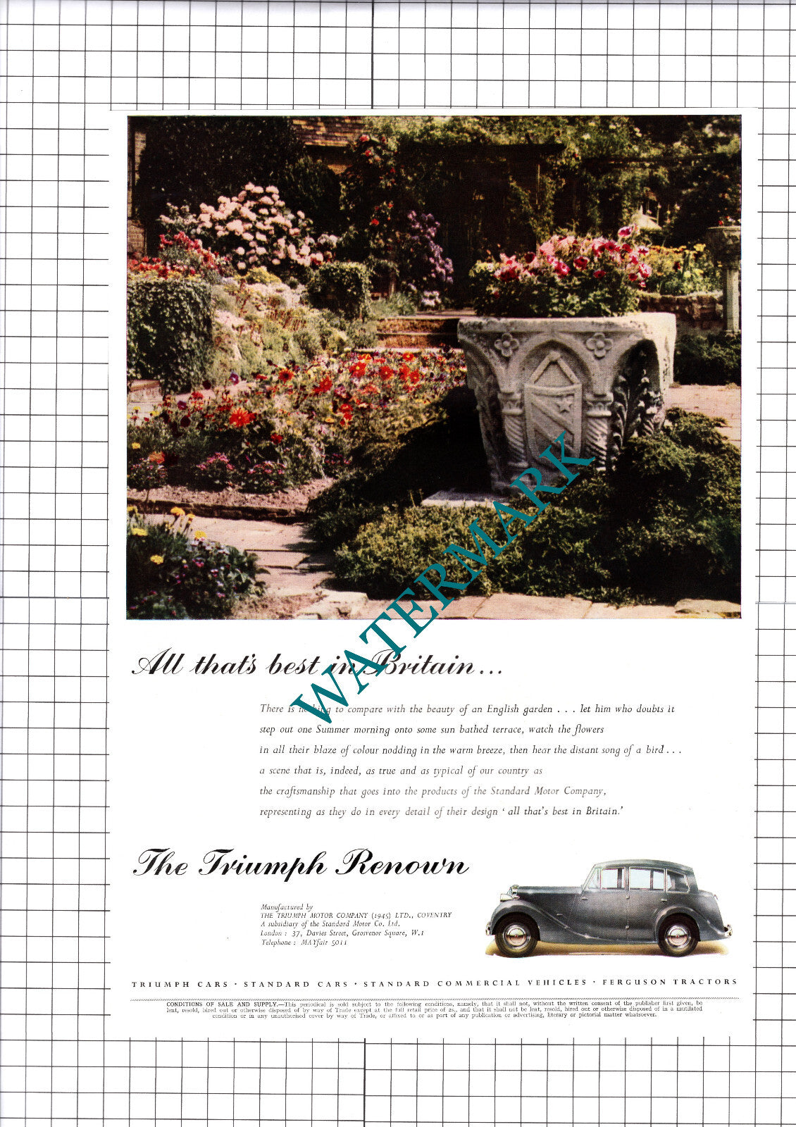 Triumph Renown Car Standard Motor Company - 1950 Cutting / Print